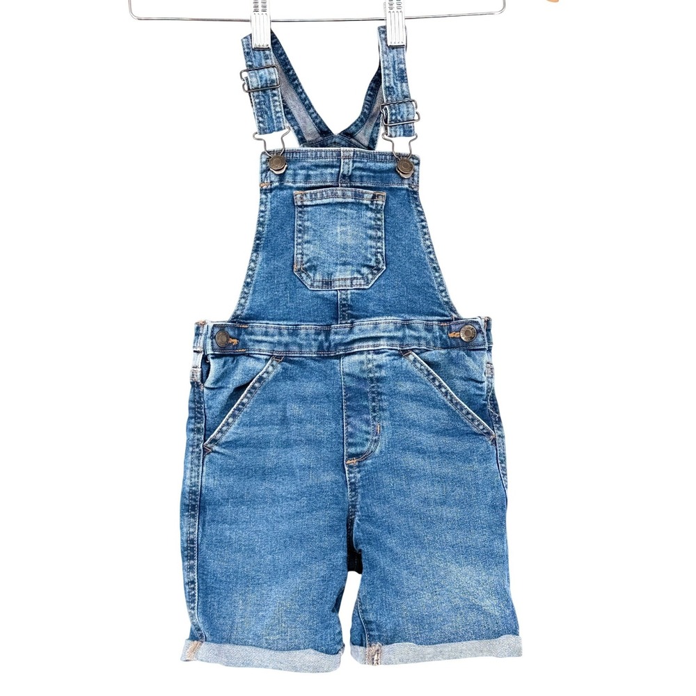 Okie Dokie Kids Denim Shortalls Medium Wash Blue‎ Overalls 4T